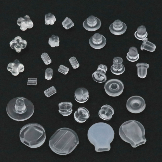 DIY jewelry, earrings, accessories, silicone earplugs to prevent slipping, simple rubber behind-the-ear plugs, transparent stud earrings, ear caps, earrings.